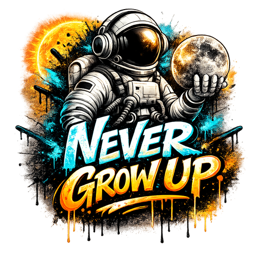 Never Grow Up Short Sleeve Astronaut T