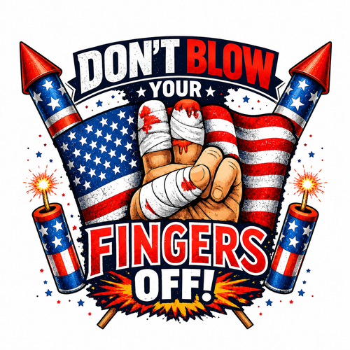 Don't Blow Your Fingers off Short Sleeve T-Shirt