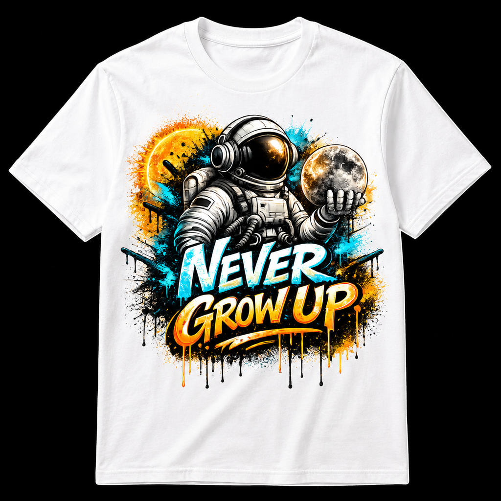 Never Grow Up Short Sleeve Astronaut T